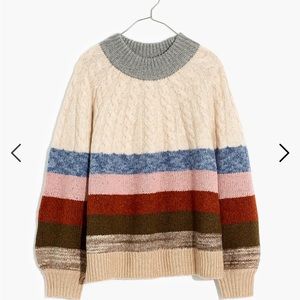 Madewell Deacon Mockneck Cable-knit Sweater